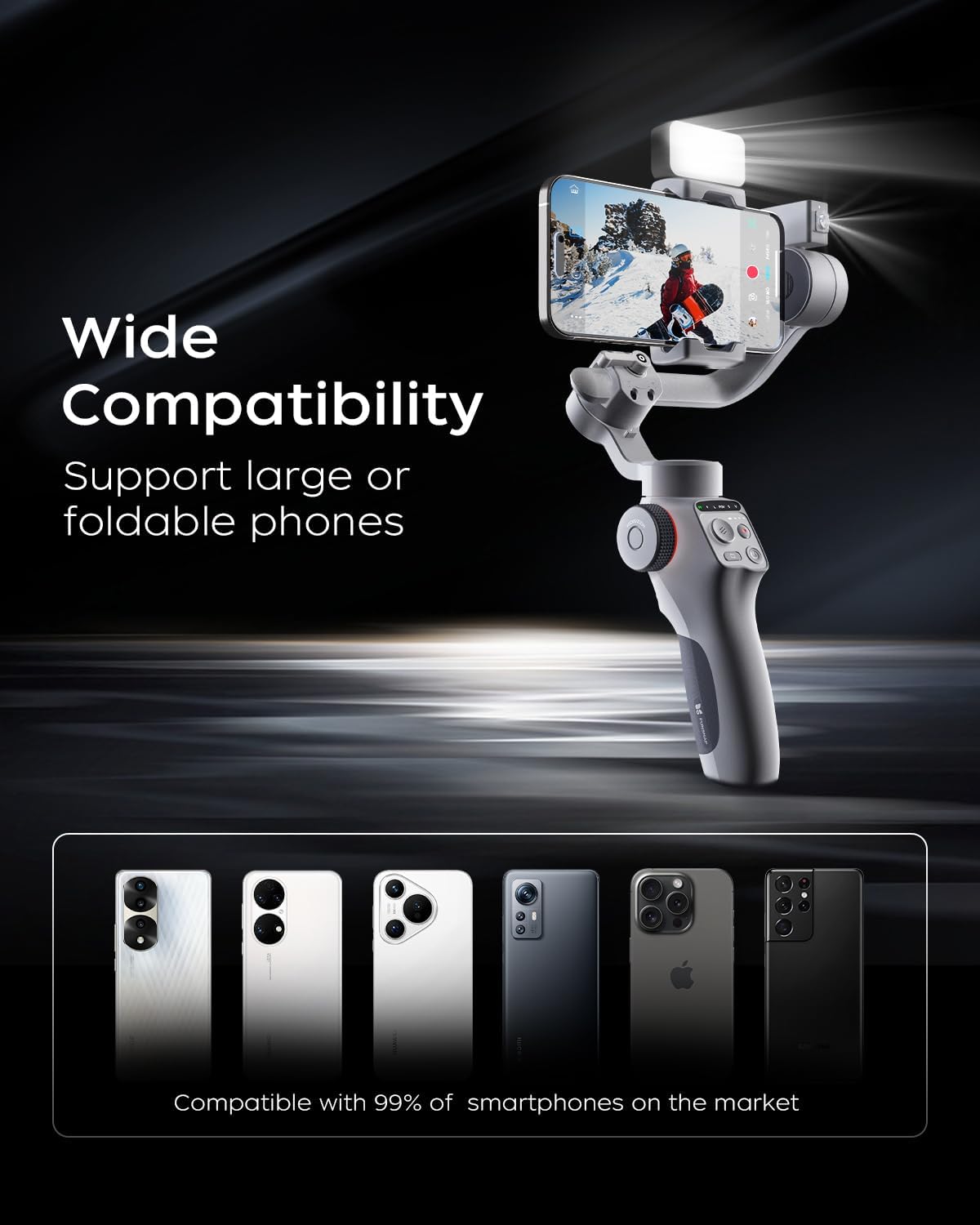 AI Tracking Gimbal Stabilizer for Smartphone